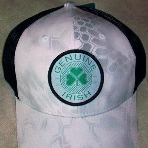 KRYPTEK Genuine Irish Patch Snap Back Mesh Trucker Baseball Cap Hat White/Black